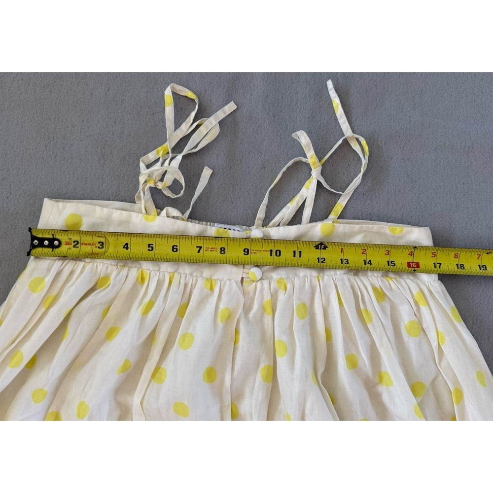 Anthropologie WHIT TWO Polka Dot Maxi Dress in Yellow & White Cotton Size M - Picture 14 of 16